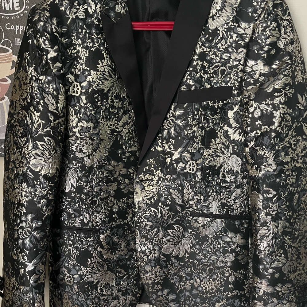 Oscar de la Renta Black and Silver Lightweight Jacket